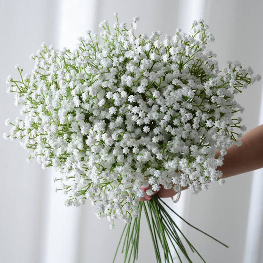 26'' Soft White Real Touch Realistic Baby's Breath Stems