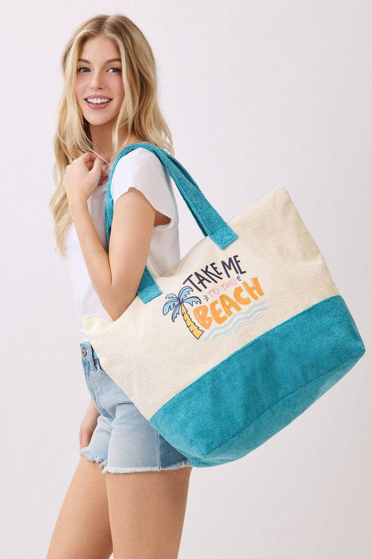 MB0347 Take Me To The Beach Terry Tote Bag