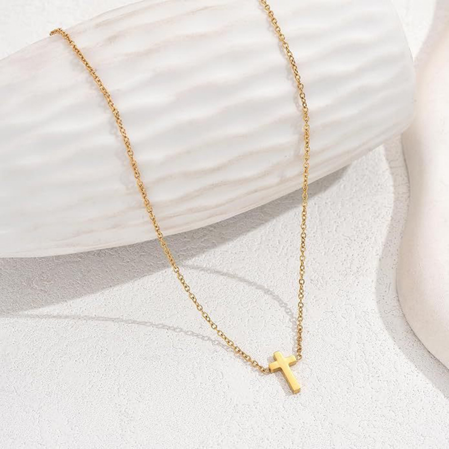 "Saved By Grace" Dainty Cross Necklace