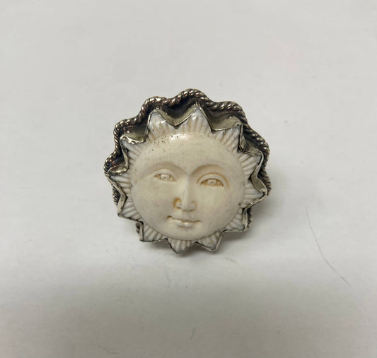 Bone carved Sun Ring