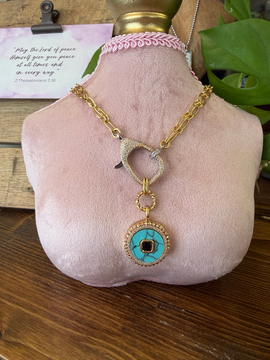 Turquoise & Sapphire Statement Necklace