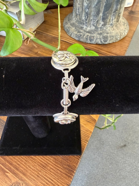 Mustard Seed Silver Bumble Bee Bracelet
