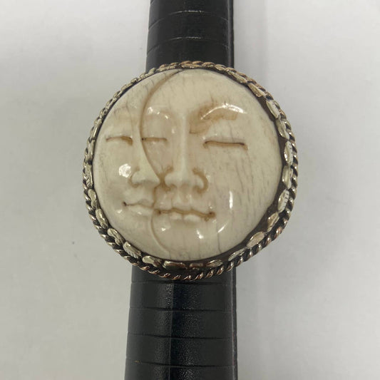 Bone Moon and Sun Metal Ring