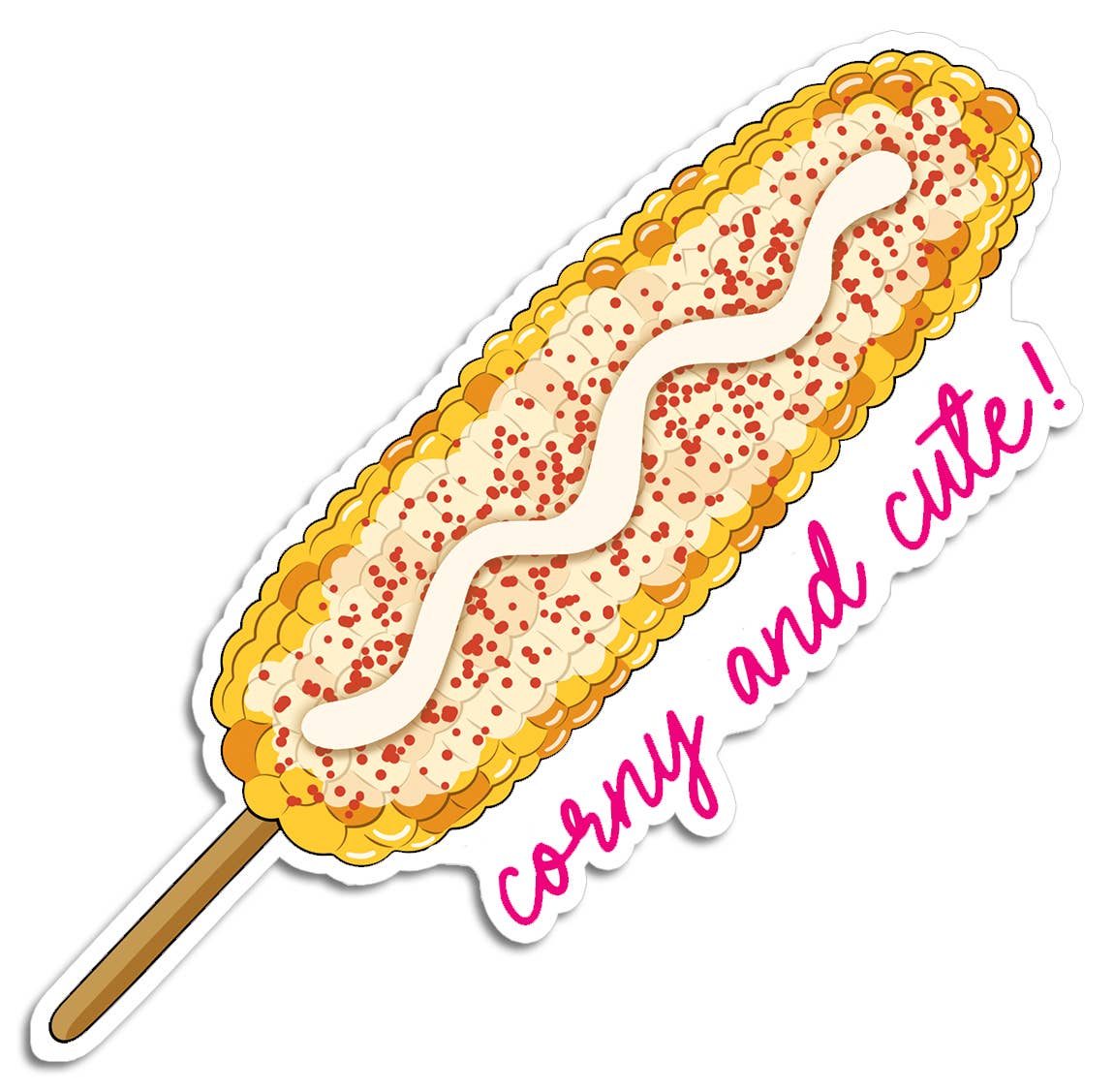 Elote Corny and Cute Die Cut Sticker