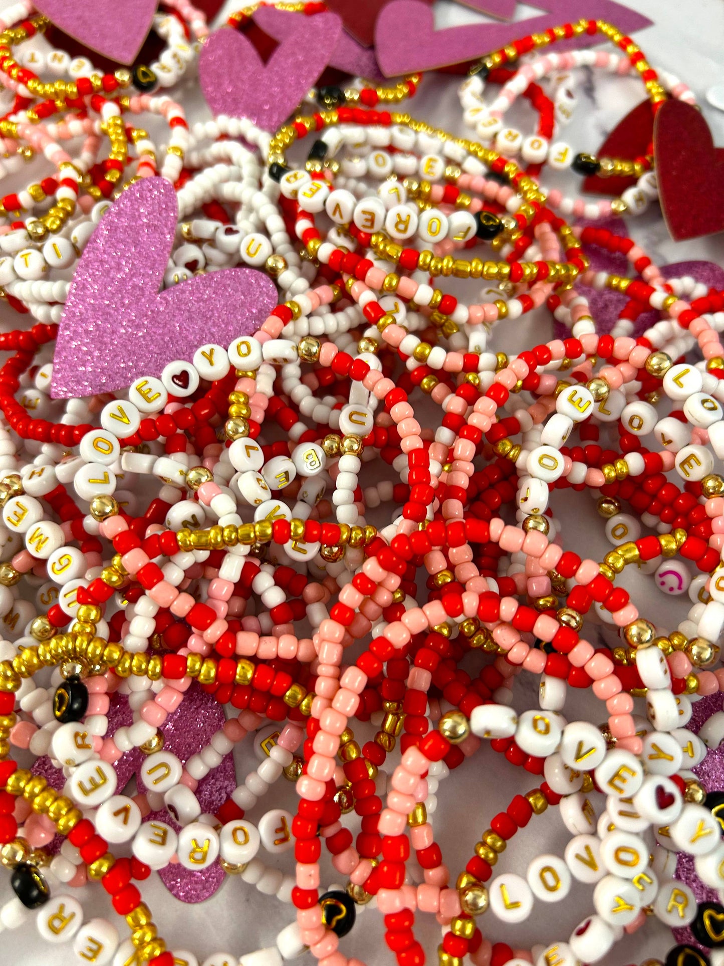 Valentine Beaded Stretch Bracelet – Assorted