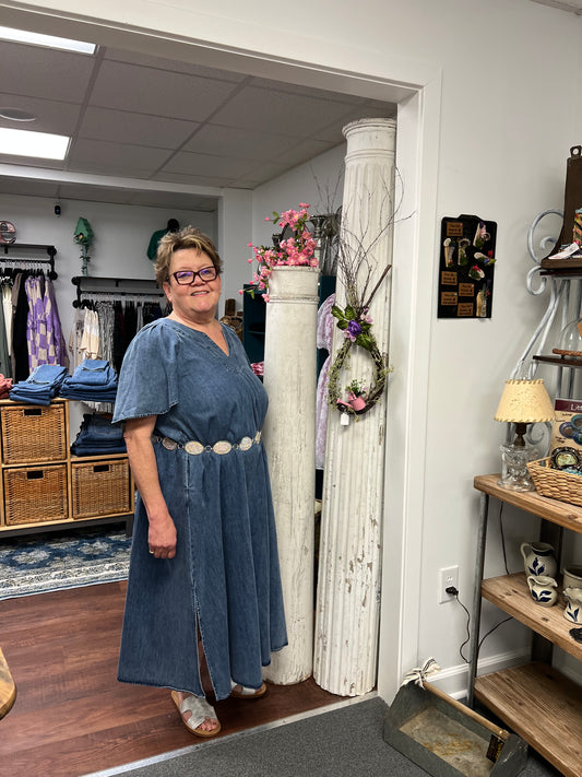 Embrace It Denim Maxi Dress