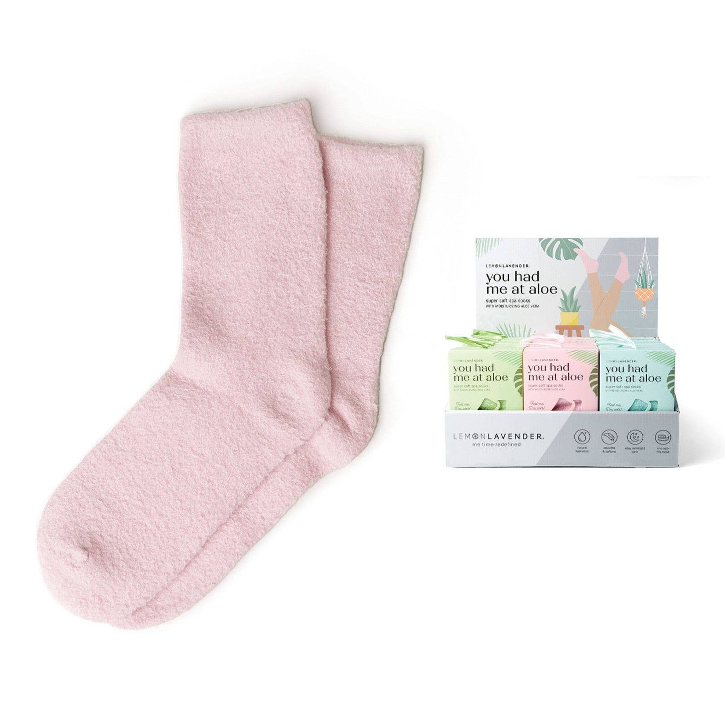 Lemon Lavender You Had Me At Aloe Spa Socks