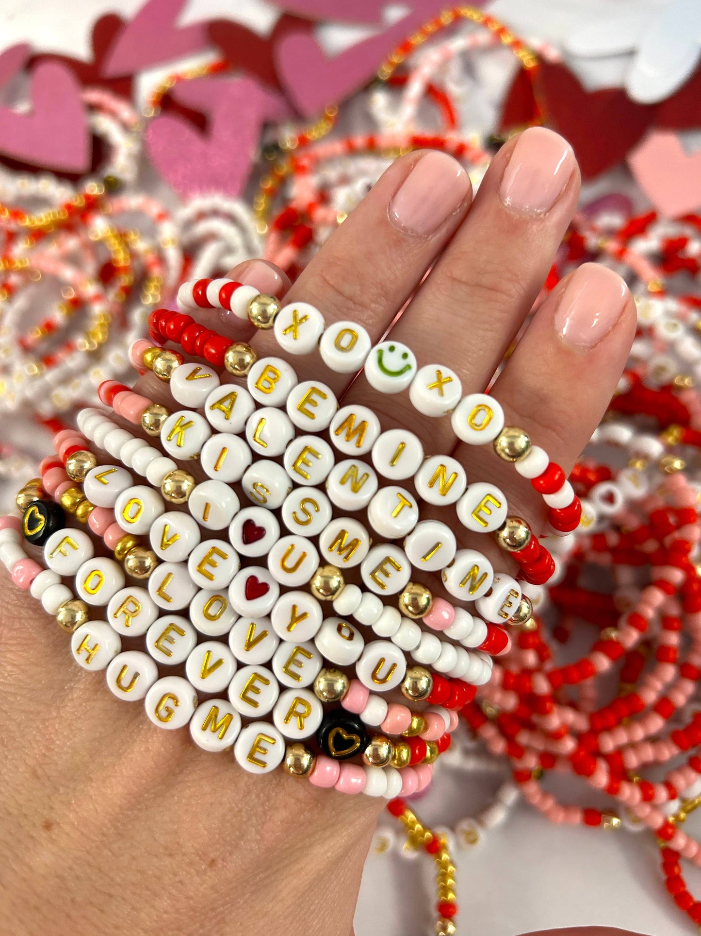 Valentine Beaded Stretch Bracelet – Assorted