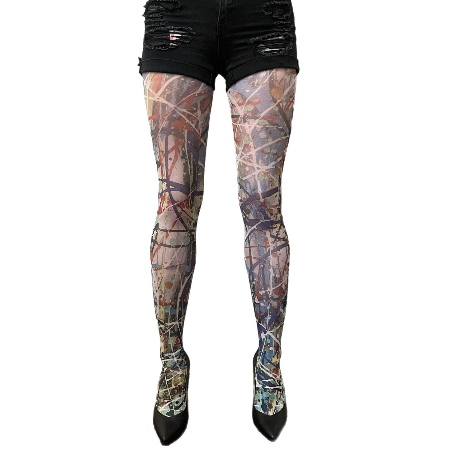 Paint Patterned Tights By Sinclair The Vandal