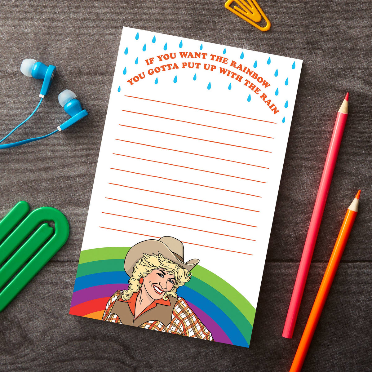 Notepad: Dolly Cowgirl Rainbow Stationery
