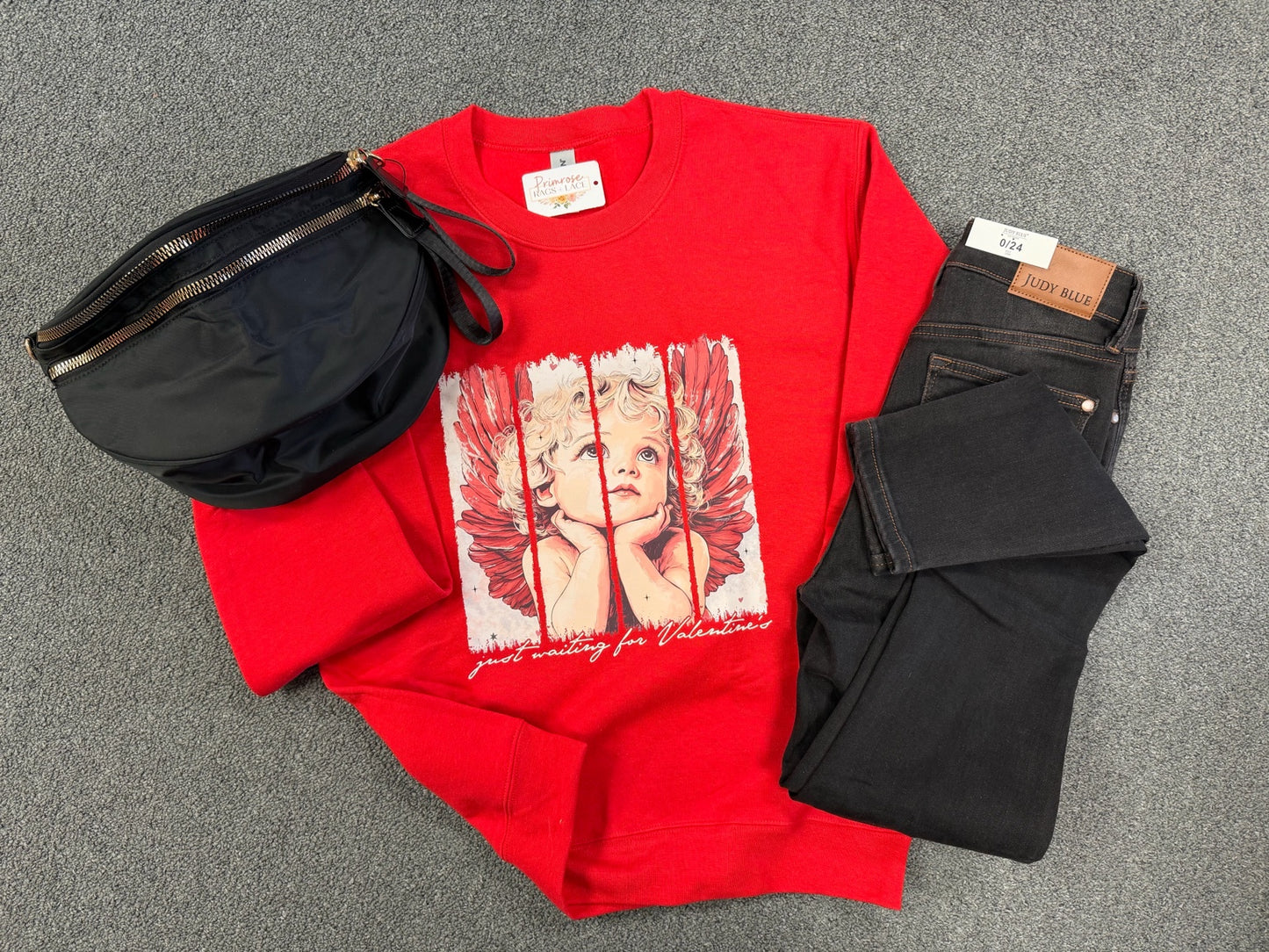 Just Waiting for Valentine’s Graphic Sweatshirt