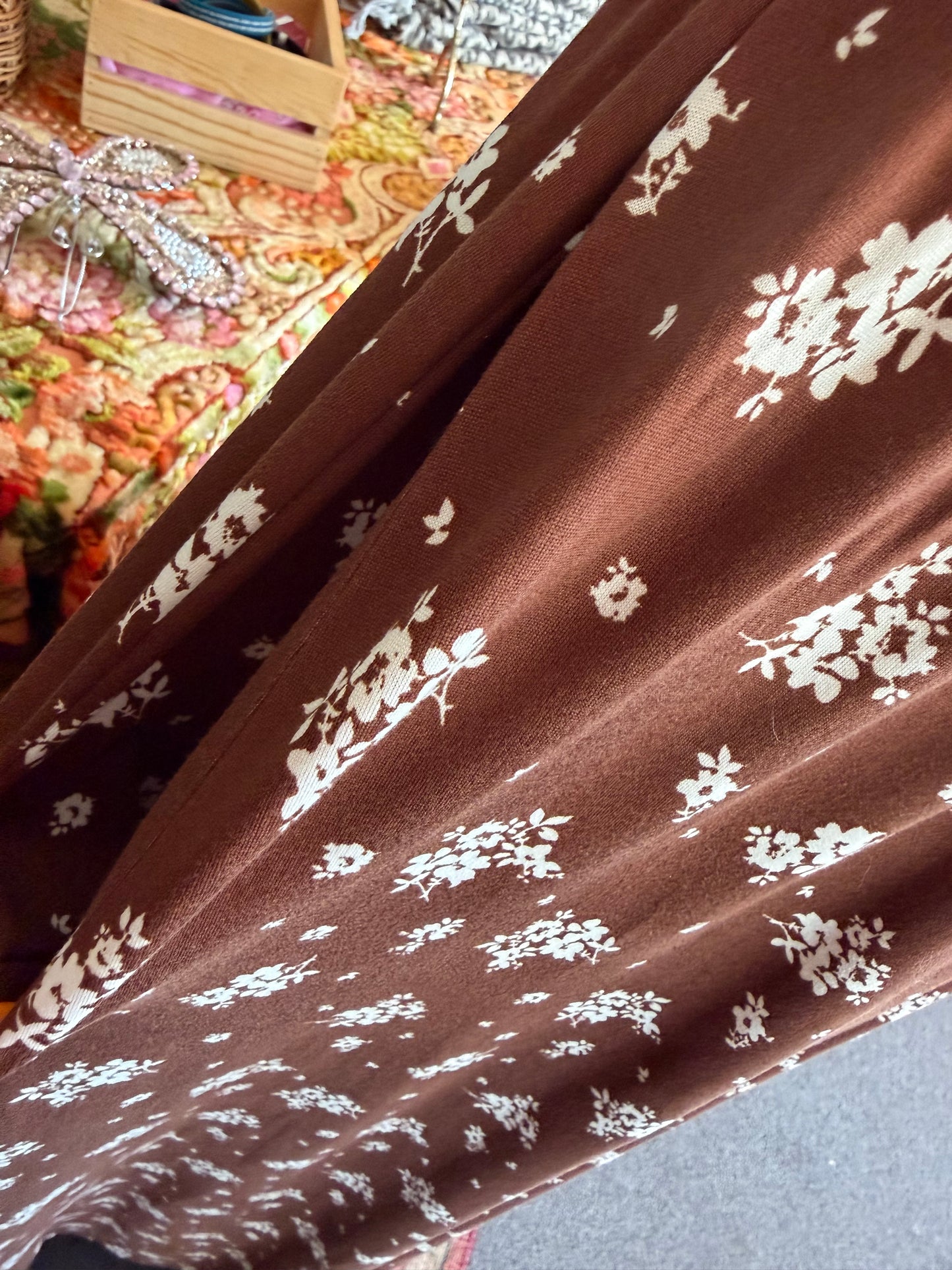 Chocolate Blossom Wide Leg Romper