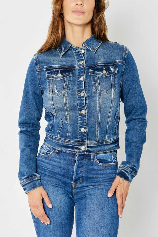 Judy Blue Denim Classic Destroy Jacket