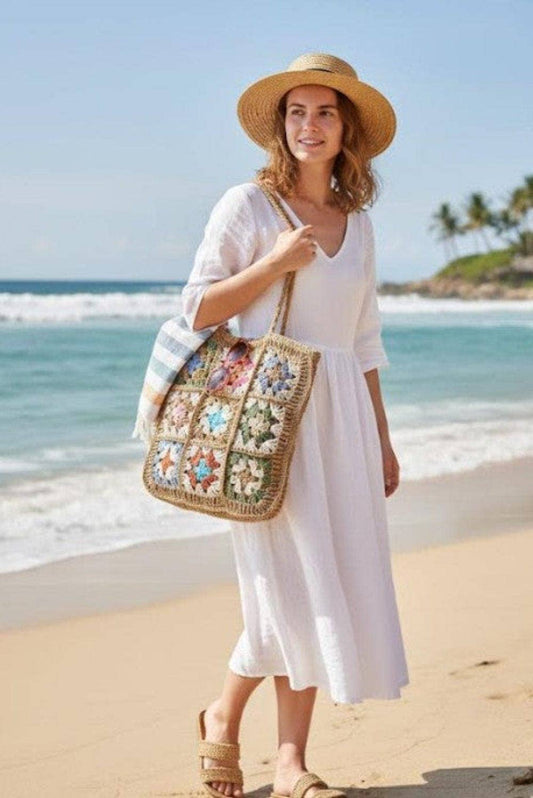 SF252116 Tilly Granny Square Chic Tote Bag