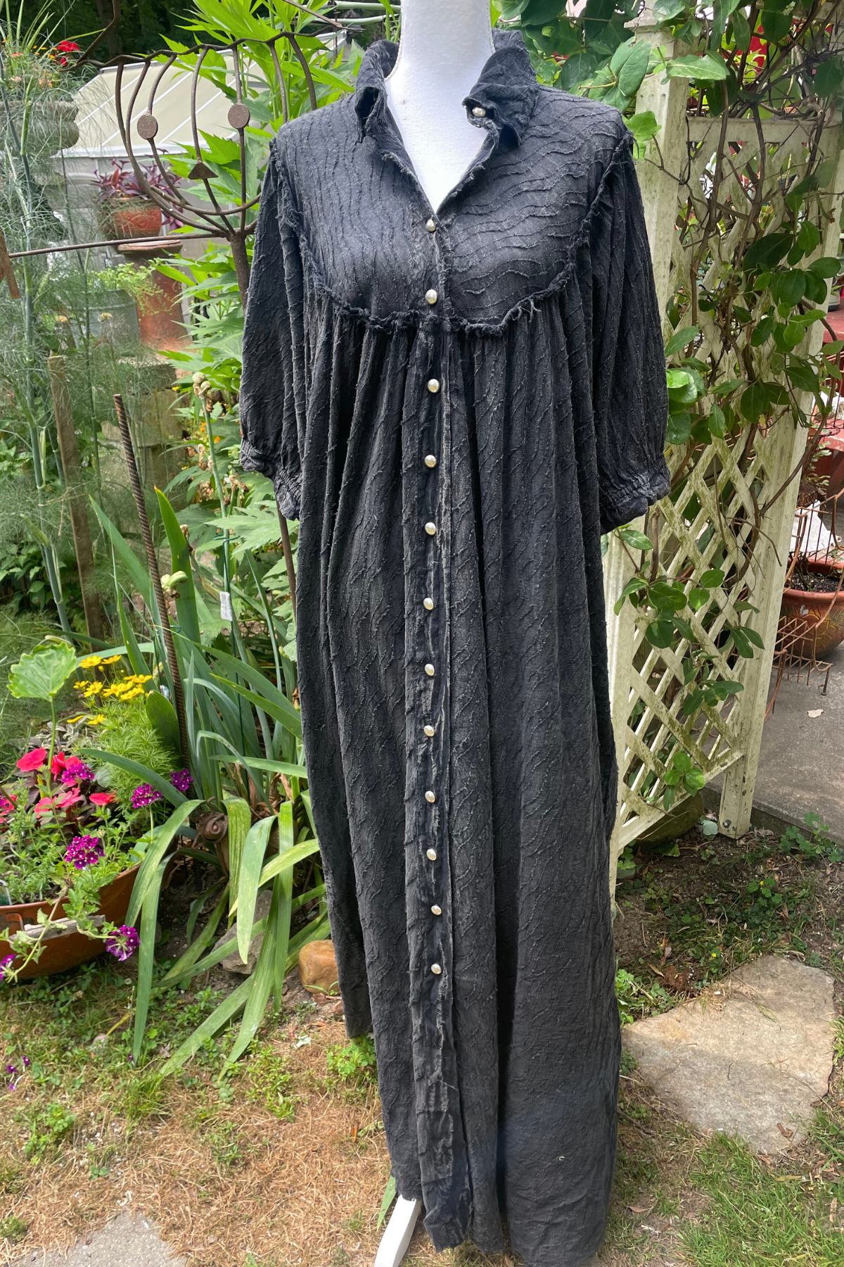 Jaded Gypsy - Vintage Black Button Maxi Dress