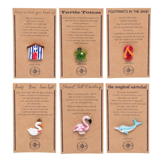 Multi Glass Pocket Charms On Card
