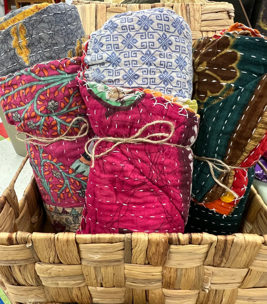 Kantha Throw Blanket Quilts