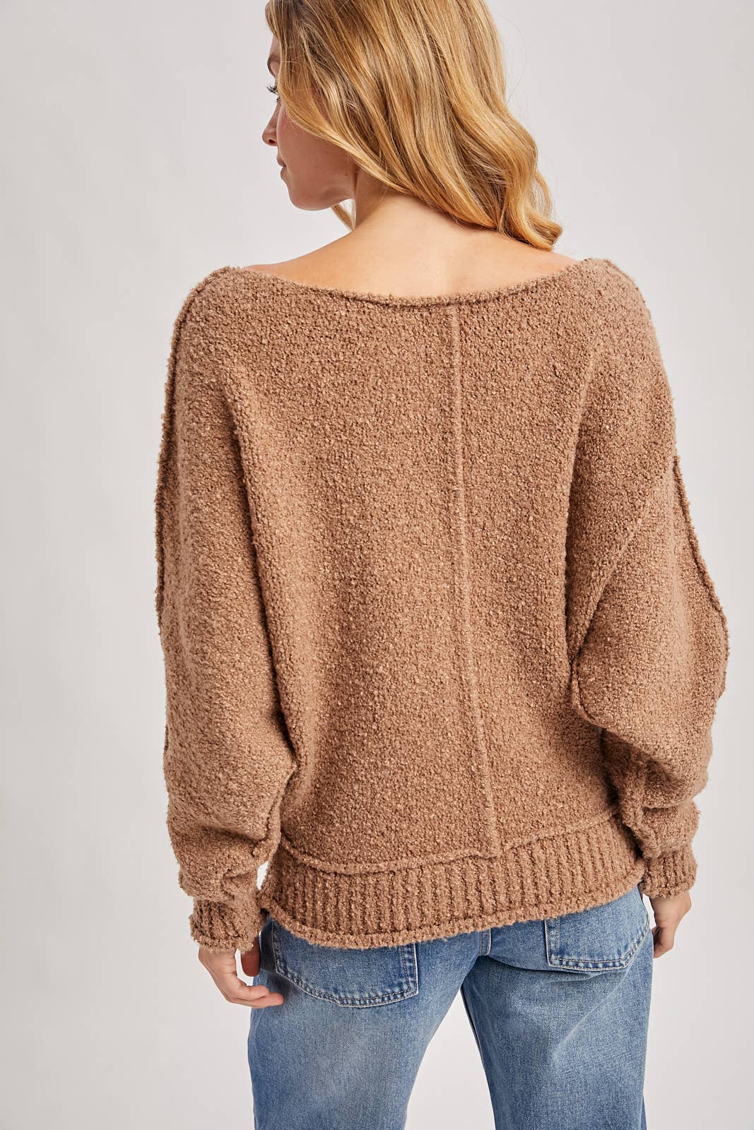 Cozy Bouclé Off-Shoulder Sweater
