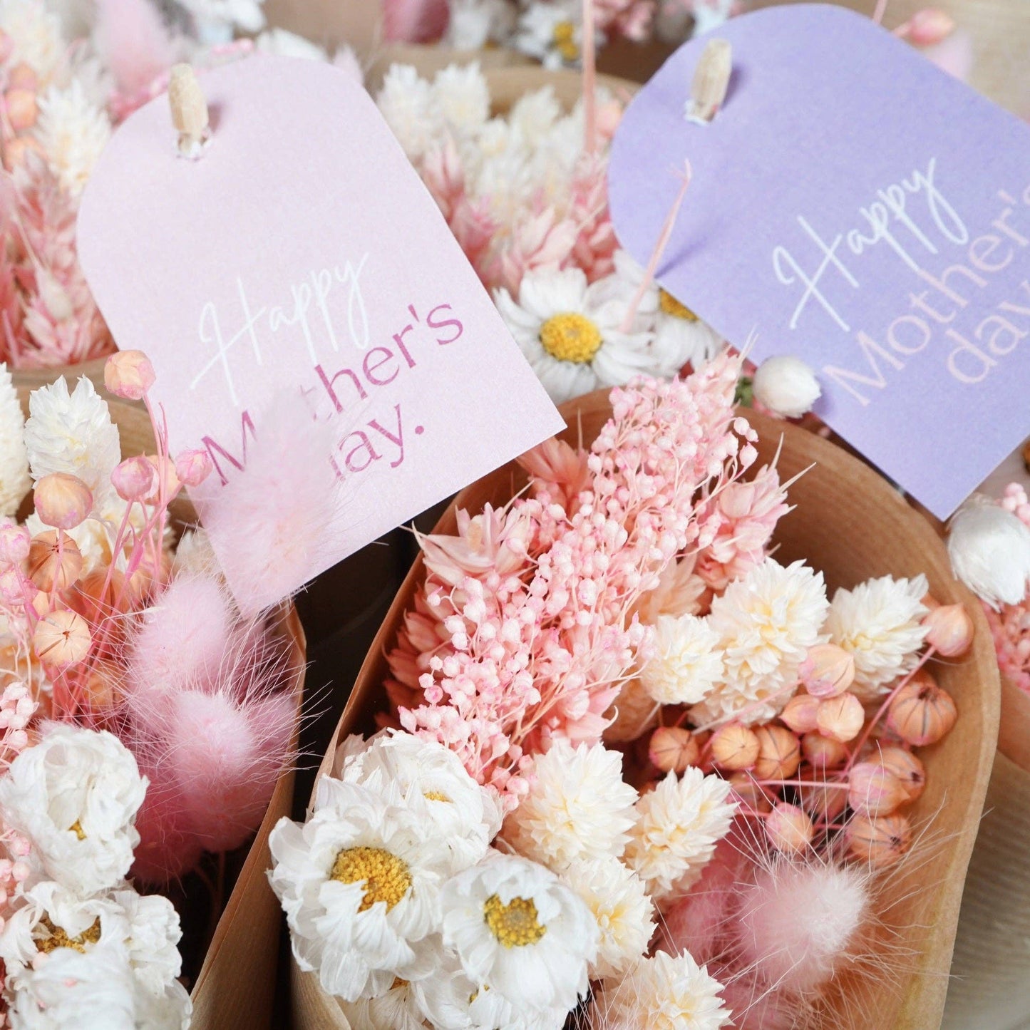 Dried Flowers Blush w/ Mother's Day Cards