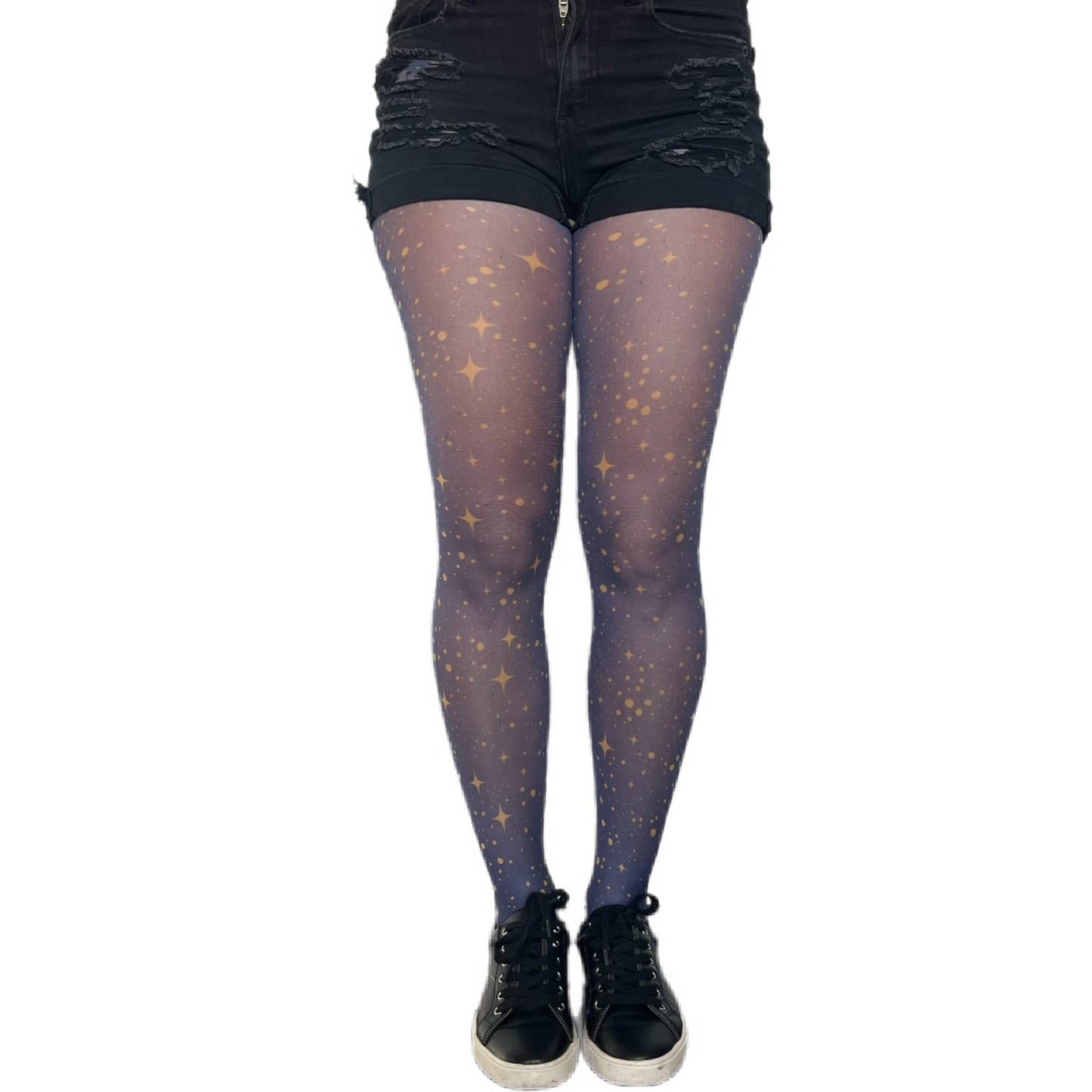 Navy & Gold Star Patterned Tights