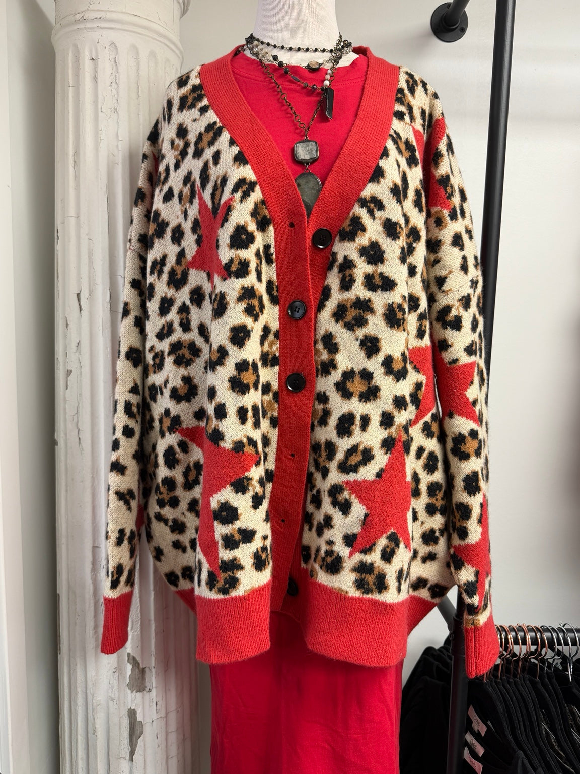 Wild at Heart Leopard Star Cardigan