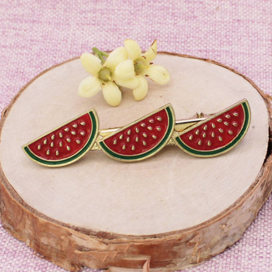 Summer Treat Enamel Watermelon Hair Clip