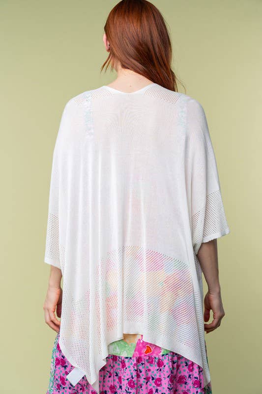 T25067 Three Quarter Sleeve Solid Knit Cardigan