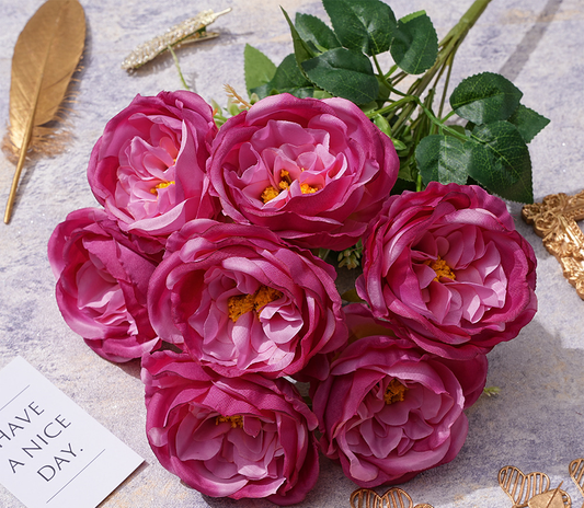 17''T Artificial Austin Rose Bouquet, 7 Flower Heads, Colors