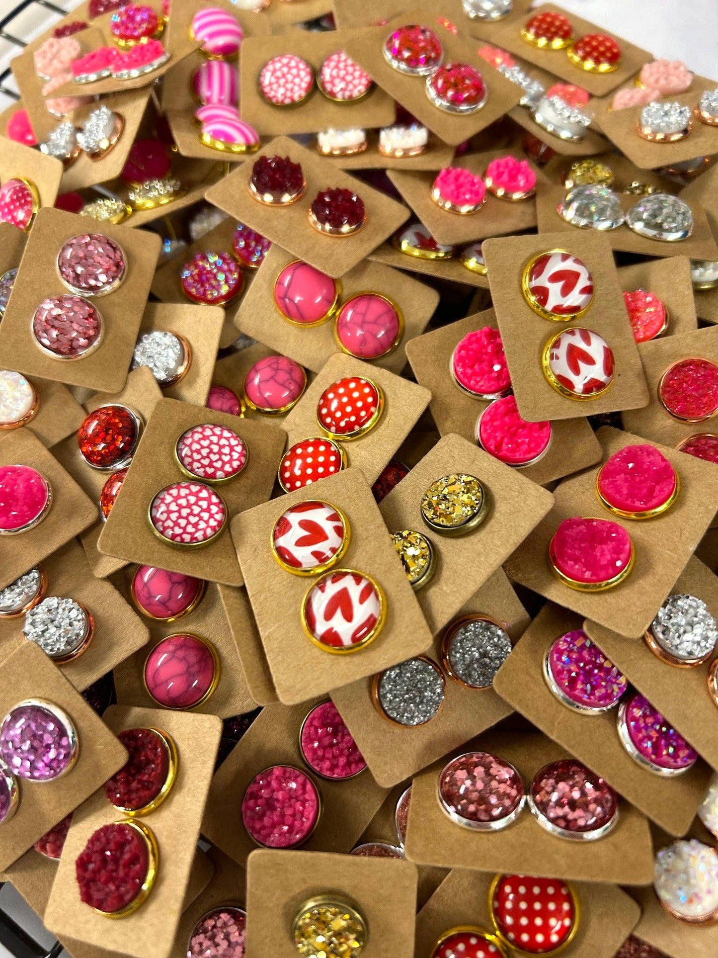 Assorted Statement Stud Earrings - Valentine's