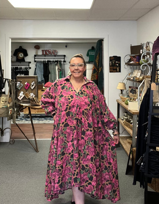 Rose Leopard Duster/Dress