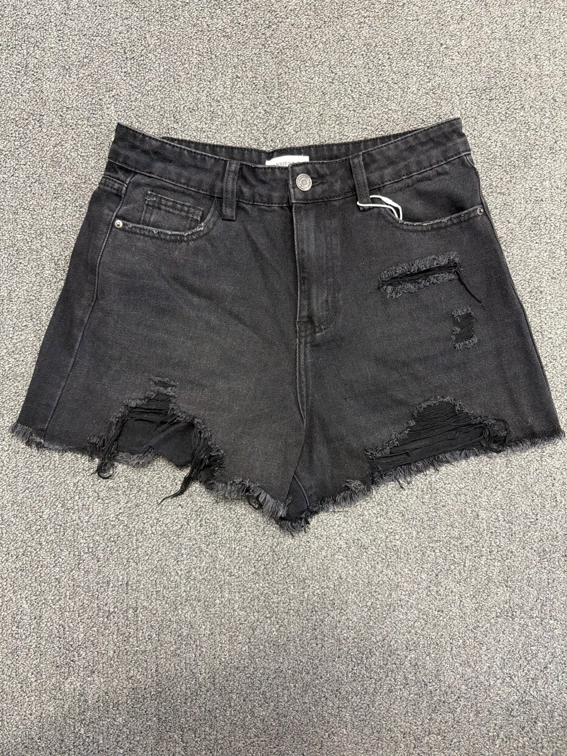 Midnight Rebel Distressed Denim Shorts