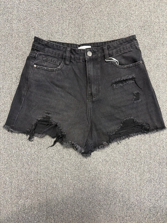 Midnight Rebel Distressed Denim Shorts