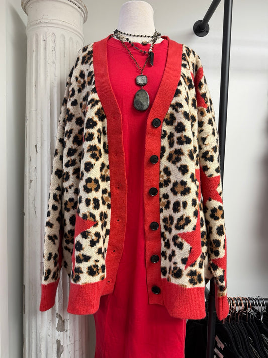 Wild at Heart Leopard Star Cardigan