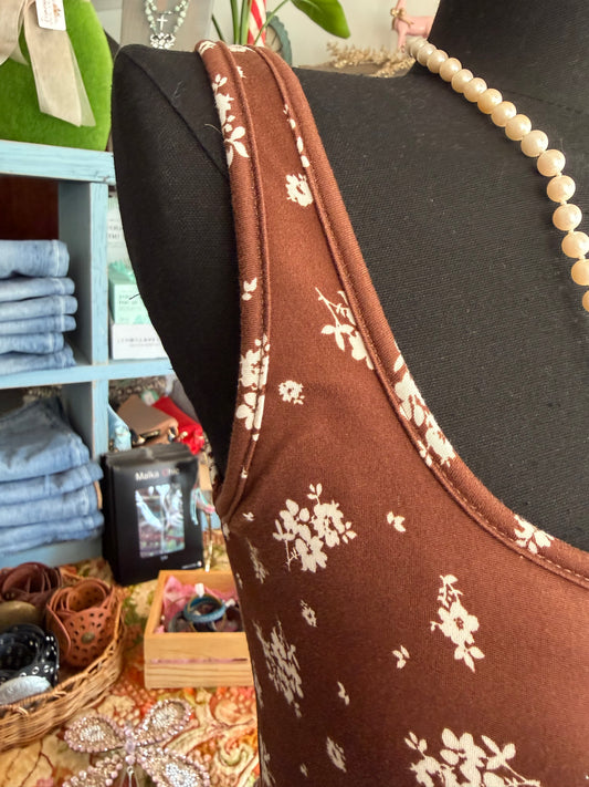 Chocolate Blossom Wide Leg Romper