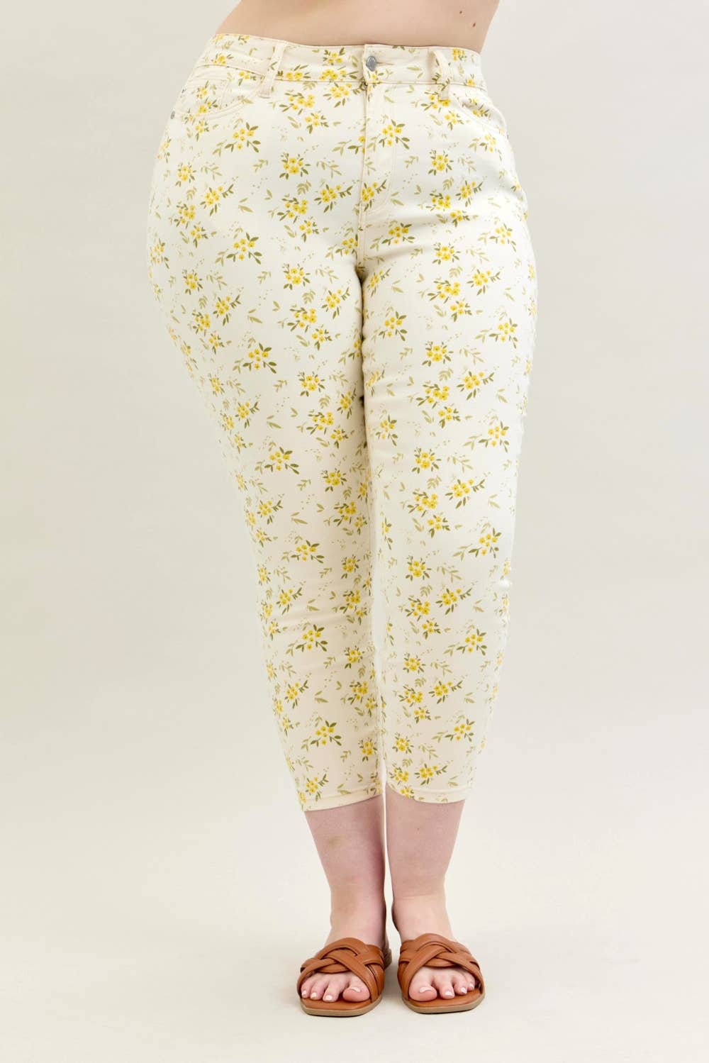 MID-RISE SKINNY FLORAL PRINT - PLUS