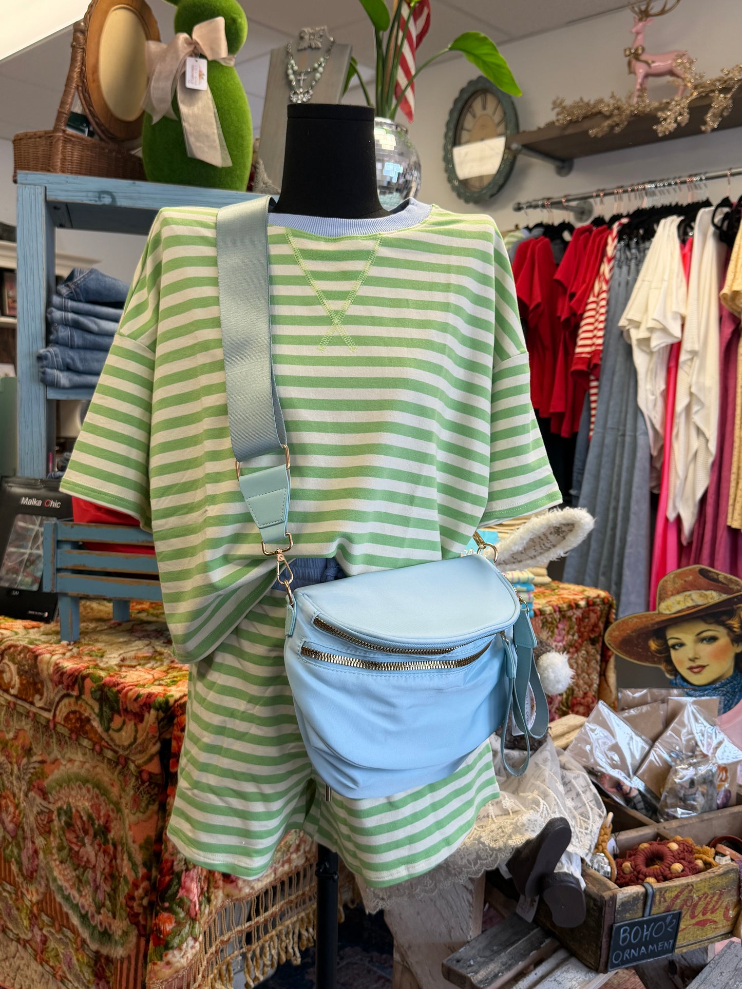 Mint to Be Striped Lounge Set
