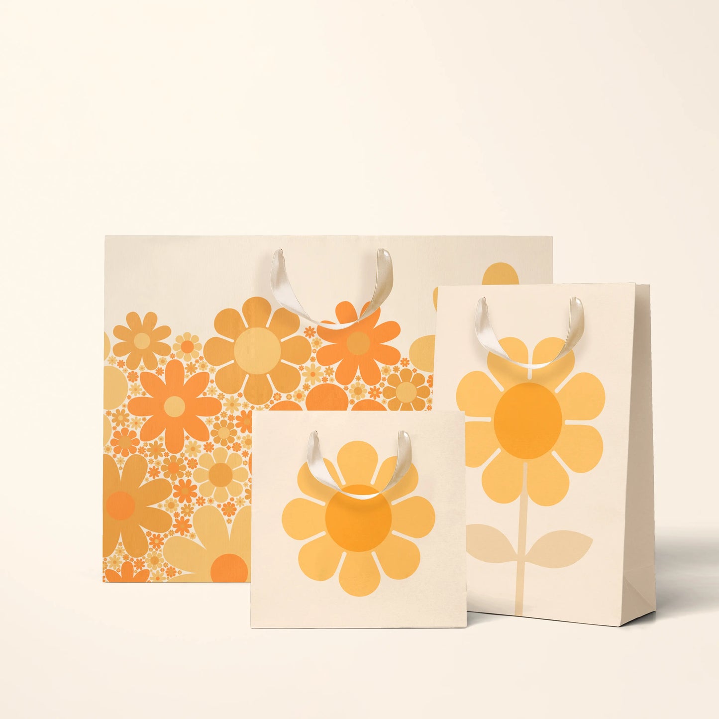 Retro Flower Gift Bag | Marigold