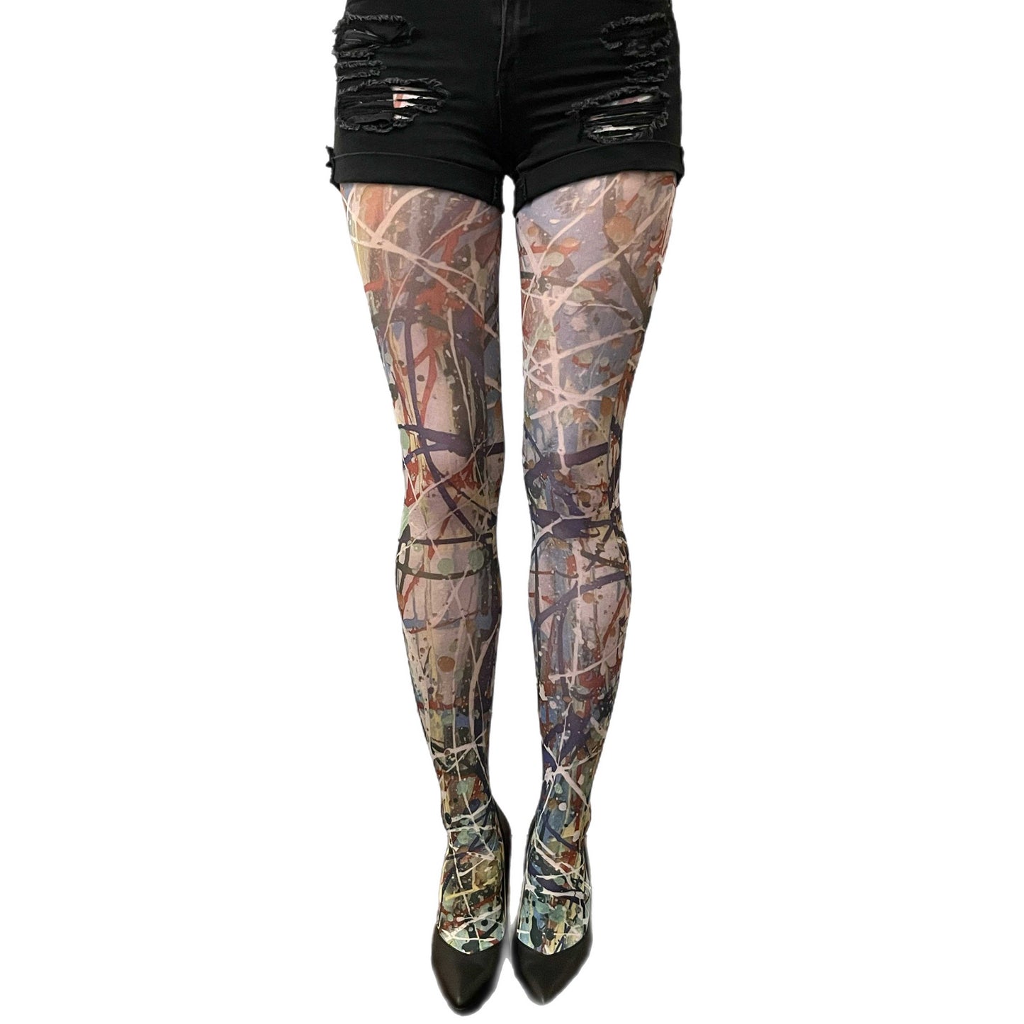 Paint Patterned Tights By Sinclair The Vandal