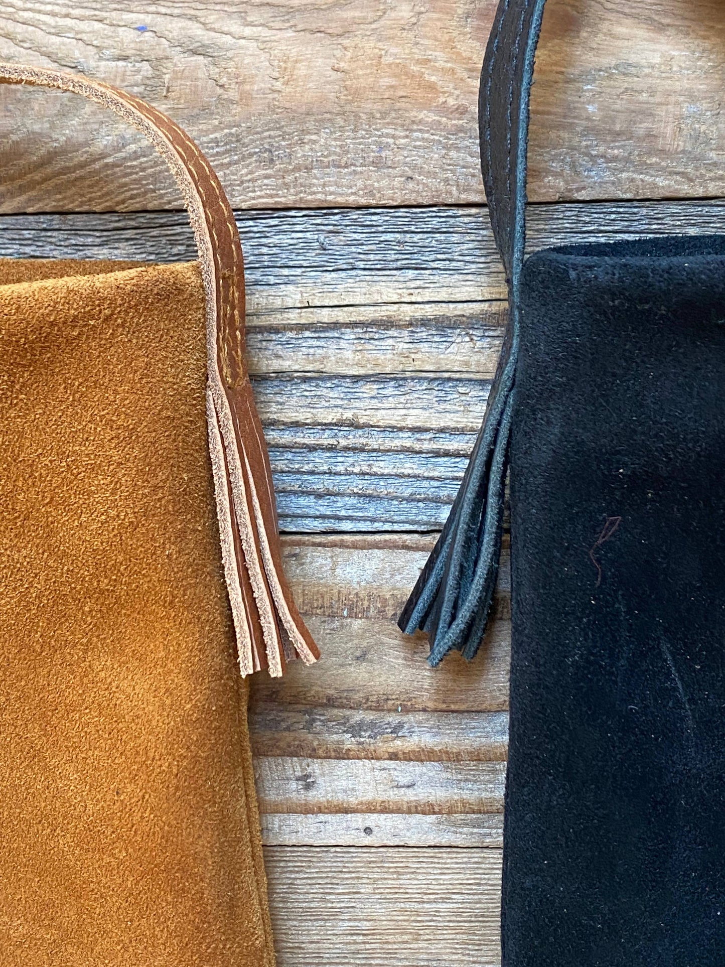 Belle's Black Suede Boho Cell Bag