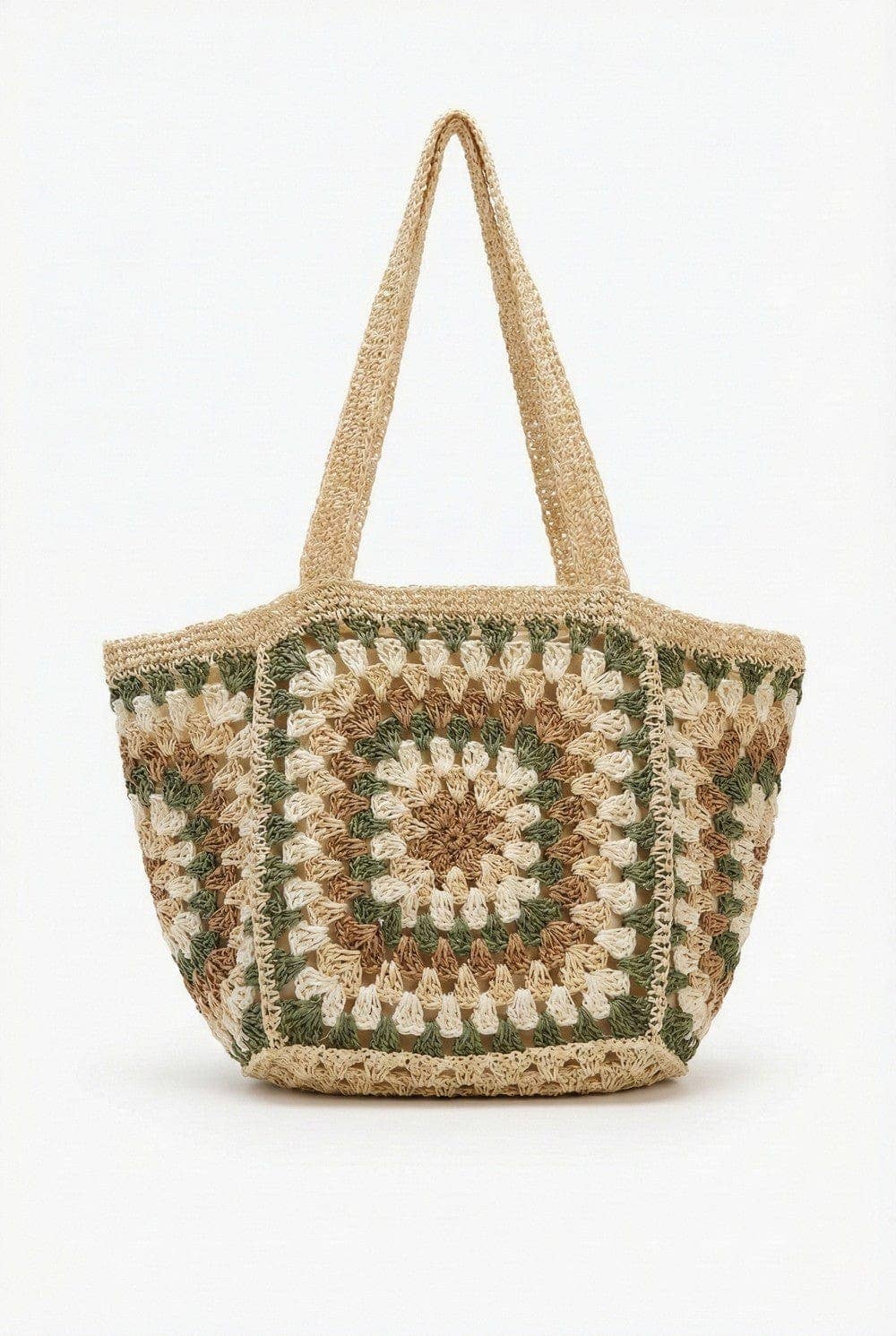 MB0353 Maisie Oversized Granny Square Chic Tote Bag