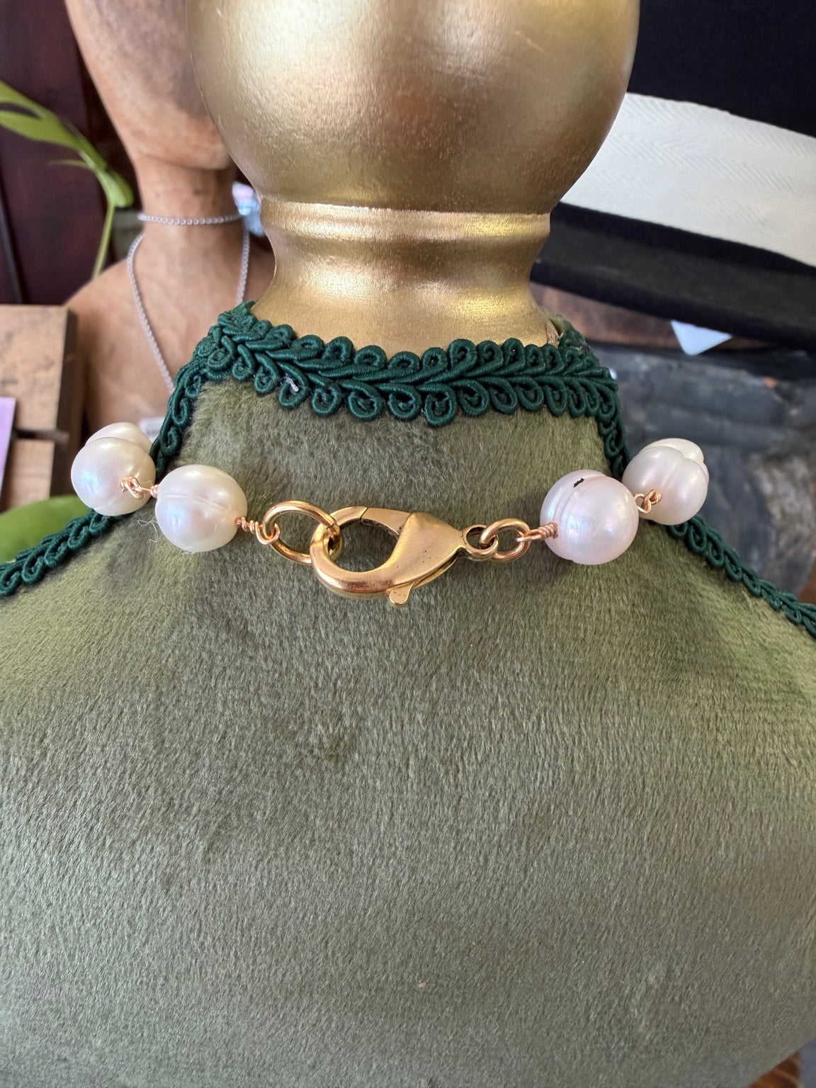 Mustard Seed Butterfly Pearl Necklace