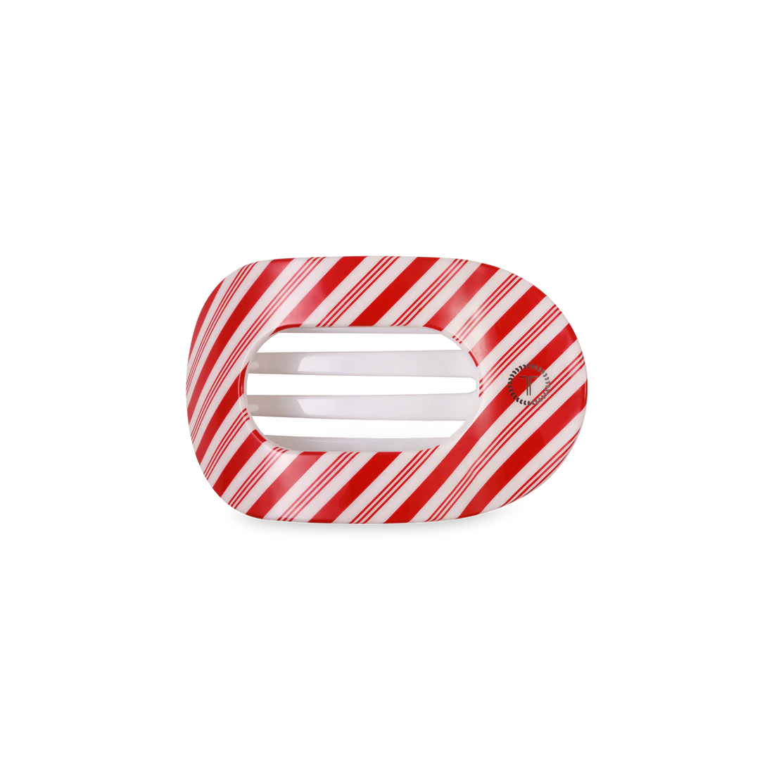 Candy Cane Crush Medium Flat Round Hair Clip