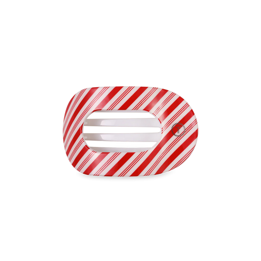 Candy Cane Crush Medium Flat Round Hair Clip