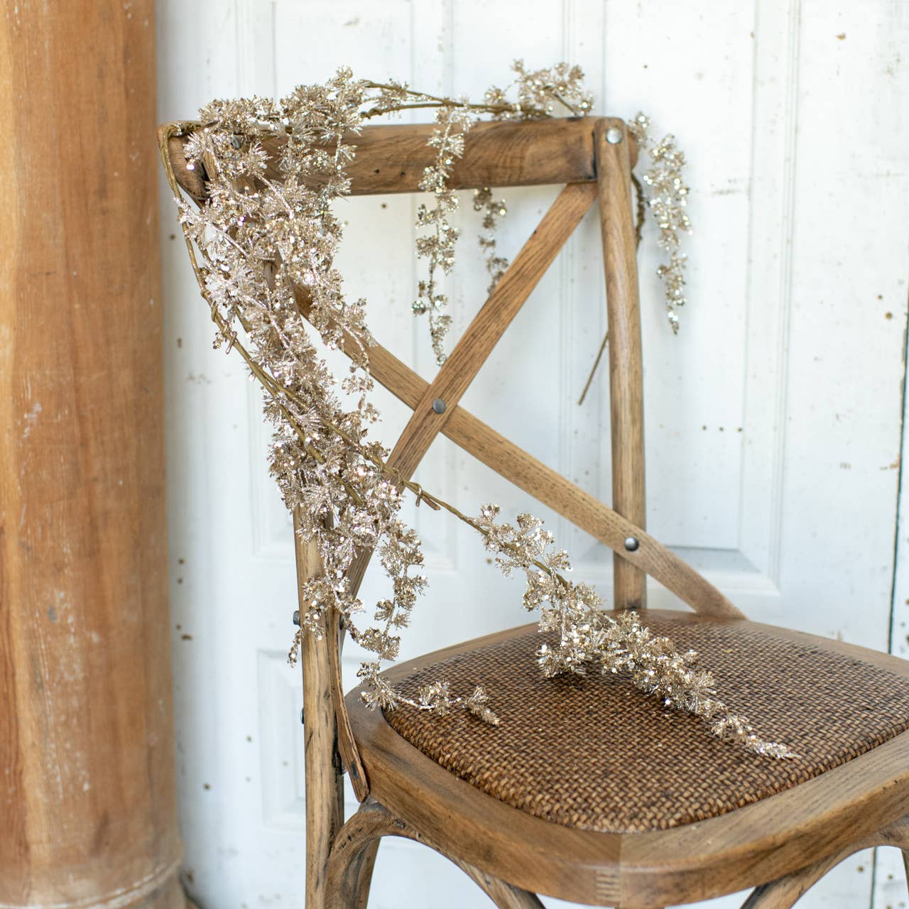 60" DRAPING CHAMPAGNE GLITTER  BUDS