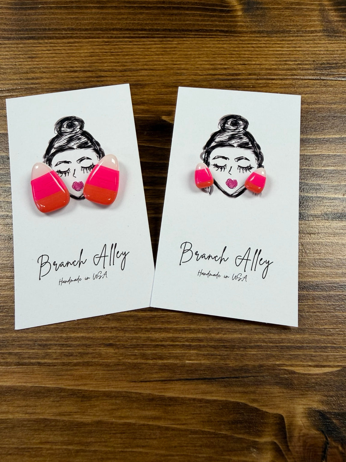 Sweet as Candy Corn Clay Earrings