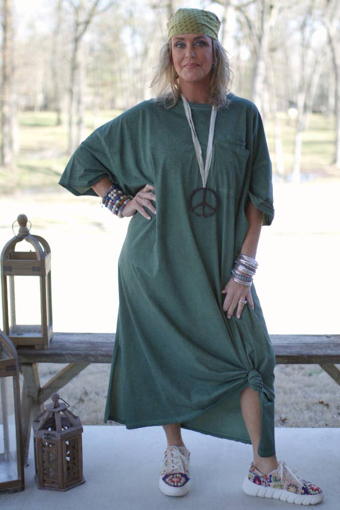 Jaded Gypsy Cute Comfort Dress - Emerald