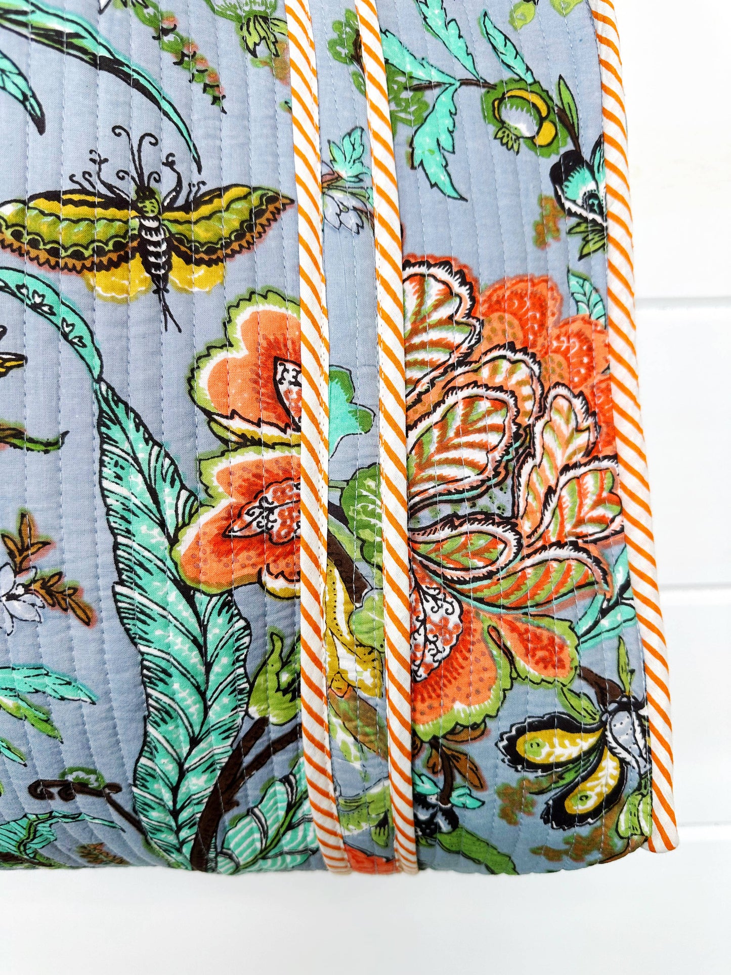 Quilted Tote Bag | Botanical Tote Bag | Large Shopping Tote