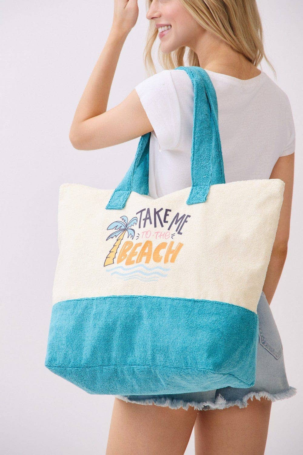 MB0347 Take Me To The Beach Terry Tote Bag