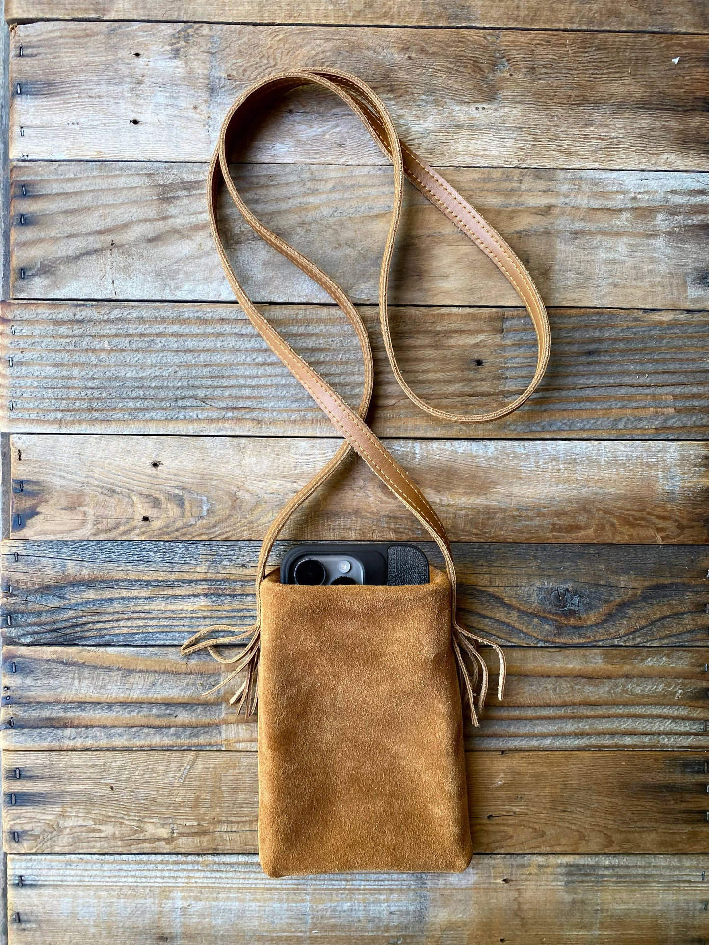 Belle's Brown Suede Boho Cell Bag