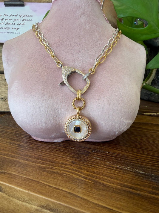 Mustard Seed Pearl & Sapphire Statement Necklace